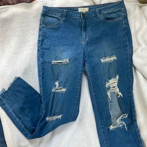 Forever 21 Plus Distressed High Rise Skinny Jeans